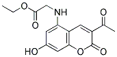 N-(3-ACETYL-7-HYDROXY-COUMARIN-5-AMIDO)-GLYCINE ETHYL ESTER Struktur