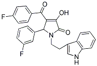 3-HYDROXY-1-[2-(1H-INDOL-3-YL)ETHYL]-4-(4-FLUOROBENZOYL)-5-(3-FLUOROPHENYL)-1,5-DIHYDRO-2H-PYRROL-2-ONE Struktur