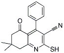 2-MERCAPTO-7,7-DIMETHYL-5-OXO-4-PHENYL-5,6,7,8-TETRAHYDROQUINOLINE-3-CARBONITRILE Struktur