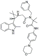 2-(2-((1R,3S)-2,2-DIMETHYL-3-(2-METHYL-1H-INDOL-3-YL)CYCLOPROPYL)-N-(PYRIDIN-3-YLMETHYL)ACETAMIDO)-2-METHYL-N-(4-MORPHOLINOPHENYL)PROPANAMIDE Struktur