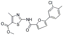 METHYL 2-{[5-(3-CHLORO-4-METHYLPHENYL)-2-FUROYL]AMINO}-4-METHYL-1,3-THIAZOLE-5-CARBOXYLATE Struktur