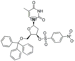 1-(3-O-NOSYL-5-O-TRITYL-2-DEOXY-BETA-D-LYXOFURANOSYL)THYMINE Struktur