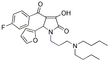 1-[3-(DIBUTYLAMINO)PROPYL]-4-(4-FLUOROBENZOYL)-5-(2-FURYL)-3-HYDROXY-1,5-DIHYDRO-2H-PYRROL-2-ONE Struktur