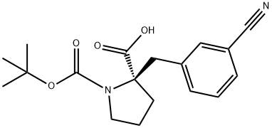 BOC-(R)-ALPHA-(3-CYANO-BENZYL)-PROLINE Struktur