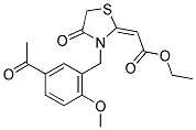 ETHYL (2E)-[3-(5-ACETYL-2-METHOXYBENZYL)-4-OXO-1,3-THIAZOLIDIN-2-YLIDENE]ACETATE Struktur