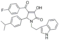 3-HYDROXY-1-[2-(1H-INDOL-3-YL)ETHYL]-4-(4-FLUOROBENZOYL)-5-(4-ISO-PROPYLPHENYL)-1,5-DIHYDRO-2H-PYRROL-2-ONE Struktur