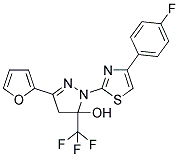 1-[4-(4-FLUOROPHENYL)-1,3-THIAZOL-2-YL]-3-(2-FURYL)-5-(TRIFLUOROMETHYL)-4,5-DIHYDRO-1H-PYRAZOL-5-OL Struktur