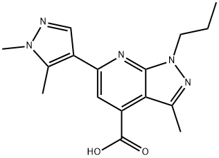 6-(1,5-DIMETHYL-1 H-PYRAZOL-4-YL)-3-METHYL-1-PROPYL-1 H-PYRAZOLO[3,4-B ]PYRIDINE-4-CARBOXYLIC ACID Struktur