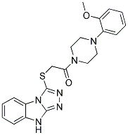 2-(9H-BENZO[4,5]IMIDAZO[2,1-C][1,2,4]TRIAZOL-3-YLSULFANYL)-1-[4-(2-METHOXY-PHENYL)-PIPERAZIN-1-YL]-ETHANONE Struktur