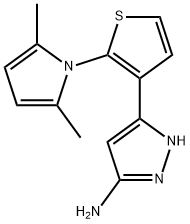 3-[2-(2,5-DIMETHYL-1H-PYRROL-1-YL)-3-THIENYL]-1H-PYRAZOL-5-AMINE Struktur