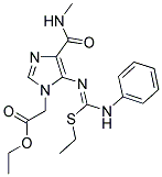 ETHYL {5-{[(1Z)-ANILINO(ETHYLTHIO)METHYLENE]AMINO}-4-[(METHYLAMINO)CARBONYL]-1H-IMIDAZOL-1-YL}ACETATE Struktur