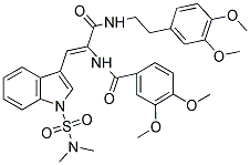 (Z)-N-(3-(3,4-DIMETHOXYPHENETHYLAMINO)-1-(1-(N,N-DIMETHYLSULFAMOYL)-1H-INDOL-3-YL)-3-OXOPROP-1-EN-2-YL)-3,4-DIMETHOXYBENZAMIDE Struktur