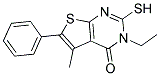 3-ETHYL-2-MERCAPTO-5-METHYL-6-PHENYLTHIENO[2,3-D]PYRIMIDIN-4(3H)-ONE Struktur