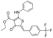 ETHYL (5Z)-2-ANILINO-4-OXO-5-[4-(TRIFLUOROMETHYL)BENZYLIDENE]-4,5-DIHYDROTHIOPHENE-3-CARBOXYLATE Struktur