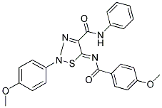 N-BENZYL-2-(4-METHOXYPHENYL)-5-[(4-METHOXYBENZOYL)IMINO]-1,2,3-THIADIAZOLE-4(2H)-CARBOXAMIDE Struktur