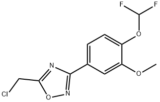 5-(CHLOROMETHYL)-3-[4-(DIFLUOROMETHOXY)-3-METHOXYPHENYL]-1,2,4-OXADIAZOLE Struktur