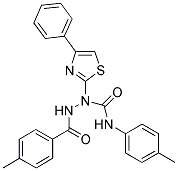 2-(4-METHYLBENZOYL)-N-(4-METHYLPHENYL)-1-(4-PHENYL-1,3-THIAZOL-2-YL)-1-HYDRAZINECARBOXAMIDE Struktur