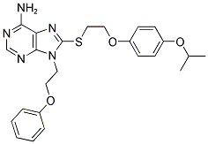 8-[2-(4-ISOPROPOXY-PHENOXY)-ETHYLSULFANYL]-9-(2-PHENOXY-ETHYL)-9H-PURIN-6-YLAMINE Struktur