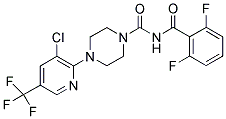 4-[3-CHLORO-5-(TRIFLUOROMETHYL)PYRIDIN-2-YL]-N-(2,6-DIFLUOROBENZOYL)PIPERAZINE-1-CARBOXAMIDE Struktur