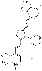 1-METHYL-4-[(E)-2-(3-((E)-2-[1-METHYL-4(1H)-QUINOLINYLIDENE]ETHYLIDENE)-2-PHENYL-1-CYCLOPENTEN-1-YL)ETHENYL]QUINOLINIUM IODIDE Struktur