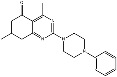 4,7-DIMETHYL-2-(4-PHENYLPIPERAZIN-1-YL)-7,8-DIHYDROQUINAZOLIN-5(6H)-ONE Struktur