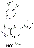 1-(1,3-BENZODIOXOL-5-YLMETHYL)-6-(2-FURYL)-1H-PYRAZOLO[3,4-B]PYRIDINE-4-CARBOXYLIC ACID Struktur