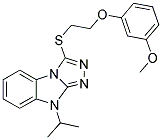 9-ISOPROPYL-3-[2-(3-METHOXY-PHENOXY)-ETHYLSULFANYL]-9H-BENZO[4,5]IMIDAZO[2,1-C][1,2,4]TRIAZOLE Struktur