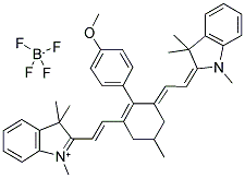 2-((E)-2-(2-(4-METHOXYPHENYL)-5-METHYL-3-[(E)-2-(1,3,3-TRIMETHYL-1,3-DIHYDRO-2H-INDOL-2-YLIDENE)ETHYLIDENE]-1-CYCLOHEXEN-1-YL)ETHENYL)-1,3,3-TRIMETHYL-3H-INDOLIUM TETRAFLUOROBORATE Struktur