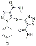 5-({1-(4-CHLOROPHENYL)-4-[(METHYLAMINO)CARBONYL]-1H-1,2,3-TRIAZOL-5-YL}THIO)-N-METHYL-1,2,3-THIADIAZOLE-4-CARBOXAMIDE Struktur