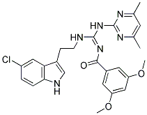 (E)-N-((2-(5-CHLORO-1H-INDOL-3-YL)ETHYLAMINO)(4,6-DIMETHYLPYRIMIDIN-2-YLAMINO)METHYLENE)-3,5-DIMETHOXYBENZAMIDE Struktur