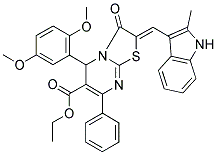 (Z)-ETHYL 5-(2,5-DIMETHOXYPHENYL)-2-((2-METHYL-1H-INDOL-3-YL)METHYLENE)-3-OXO-7-PHENYL-3,5-DIHYDRO-2H-THIAZOLO[3,2-A]PYRIMIDINE-6-CARBOXYLATE Struktur