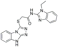 2-(9H-BENZO[4,5]IMIDAZO[2,1-C][1,2,4]TRIAZOL-3-YLSULFANYL)-N-(1-ETHYL-1H-BENZOIMIDAZOL-2-YL)-ACETAMIDE Struktur