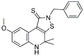 2-BENZYL-8-METHOXY-4,4-DIMETHYL-4,5-DIHYDROISOTHIAZOLO[5,4-C]QUINOLINE-1(2H)-THIONE Struktur