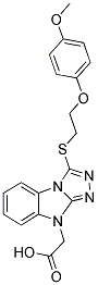 (3-[2-(4-METHOXY-PHENOXY)-ETHYLSULFANYL]-BENZO[4,5]IMIDAZO[2,1-C][1,2,4]TRIAZOL-9-YL)-ACETIC ACID Struktur