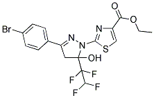 ETHYL 2-[3-(4-BROMOPHENYL)-5-HYDROXY-5-(1,1,2,2-TETRAFLUOROETHYL)-4,5-DIHYDRO-1H-PYRAZOL-1-YL]-1,3-THIAZOLE-4-CARBOXYLATE Struktur