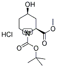 (S)-N-T-BUTYLOXYCARBONYL-CIS-(4-HYDROXY)-PIPECOLIC ACID METHYL ESTER HYDROCHLORIDE Struktur