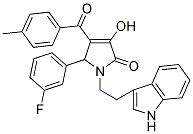 3-HYDROXY-1-[2-(1H-INDOL-3-YL)ETHYL]-4-(4-METHYLBENZOYL)-5-(3-FLUOROPHENYL)-1,5-DIHYDRO-2H-PYRROL-2-ONE Struktur