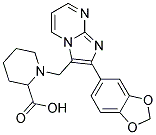 1-(2-BENZO[1,3]DIOXOL-5-YL-IMIDAZO[1,2-A]PYRIMIDIN-3-YLMETHYL)-PIPERIDINE-2-CARBOXYLIC ACID Struktur