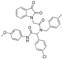 2-(4-CHLOROPHENYL)-2-(2-(2,3-DIOXOINDOLIN-1-YL)-N-(4-METHYLBENZYL)ACETAMIDO)-N-(4-METHOXYPHENYL)ACETAMIDE Struktur