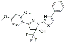 3-(2,4-DIMETHOXYPHENYL)-1-(4-PHENYL-1,3-THIAZOL-2-YL)-5-(TRIFLUOROMETHYL)-4,5-DIHYDRO-1H-PYRAZOL-5-OL Struktur