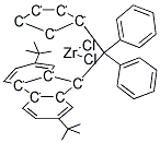 DIPHENYLMETHYLIDENE(CYCLOPENTADIENYL)(2,7-DI-TERT-BUTYLFLUOREN-9-YL)ZIRCONIUM DICHLORIDE Struktur