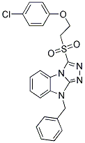 9-BENZYL-3-[2-(4-CHLORO-PHENOXY)-ETHANESULFONYL]-9H-BENZO[4,5]IMIDAZO[2,1-C][1,2,4]TRIAZOLE Struktur