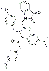 2-(2,3-DIOXOINDOLIN-1-YL)-N-(1-(4-ISOPROPYLPHENYL)-2-(4-METHOXYPHENYLAMINO)-2-OXOETHYL)-N-(4-METHOXYBENZYL)ACETAMIDE Struktur