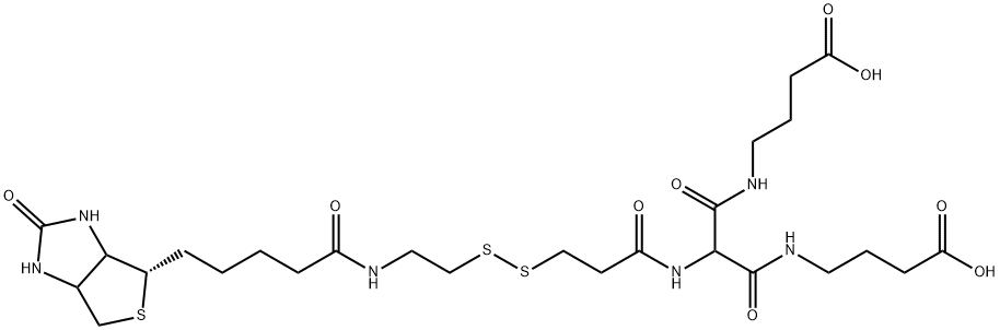 BIOTINYLAMIDOETHYL-DITHIOMETHYLENEMALONIC ACID BIS(4-AMINOBUTYRIC ACID) Struktur