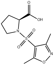 1-(3,5-DIMETHYL-ISOXAZOLE-4-SULFONYL)-PYRROLIDINE-2-CARBOXYLIC ACID Struktur