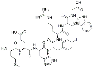 H-MET-GLU-HIS-PHE(4-I)-ARG-TRP-GLY-OH Struktur