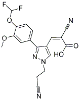 (2Z)-2-CYANO-3-[1-(2-CYANOETHYL)-3-[4-(DIFLUOROMETHOXY)-3-METHOXYPHENYL]-1H-PYRAZOL-4-YL]ACRYLIC ACID Struktur