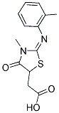 {(2E)-3-METHYL-2-[(2-METHYLPHENYL)IMINO]-4-OXO-1,3-THIAZOLIDIN-5-YL}ACETIC ACID Struktur