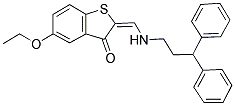 (E)-2-((3,3-DIPHENYLPROPYLAMINO)METHYLENE)-5-ETHOXYBENZO[B]THIOPHEN-3(2H)-ONE Struktur