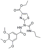 ETHYL 2-[1-[(PROPYLAMINO)CARBONYL]-2-(3,4,5-TRIMETHOXYBENZOYL)HYDRAZINO]-1,3-THIAZOLE-4-CARBOXYLATE Struktur